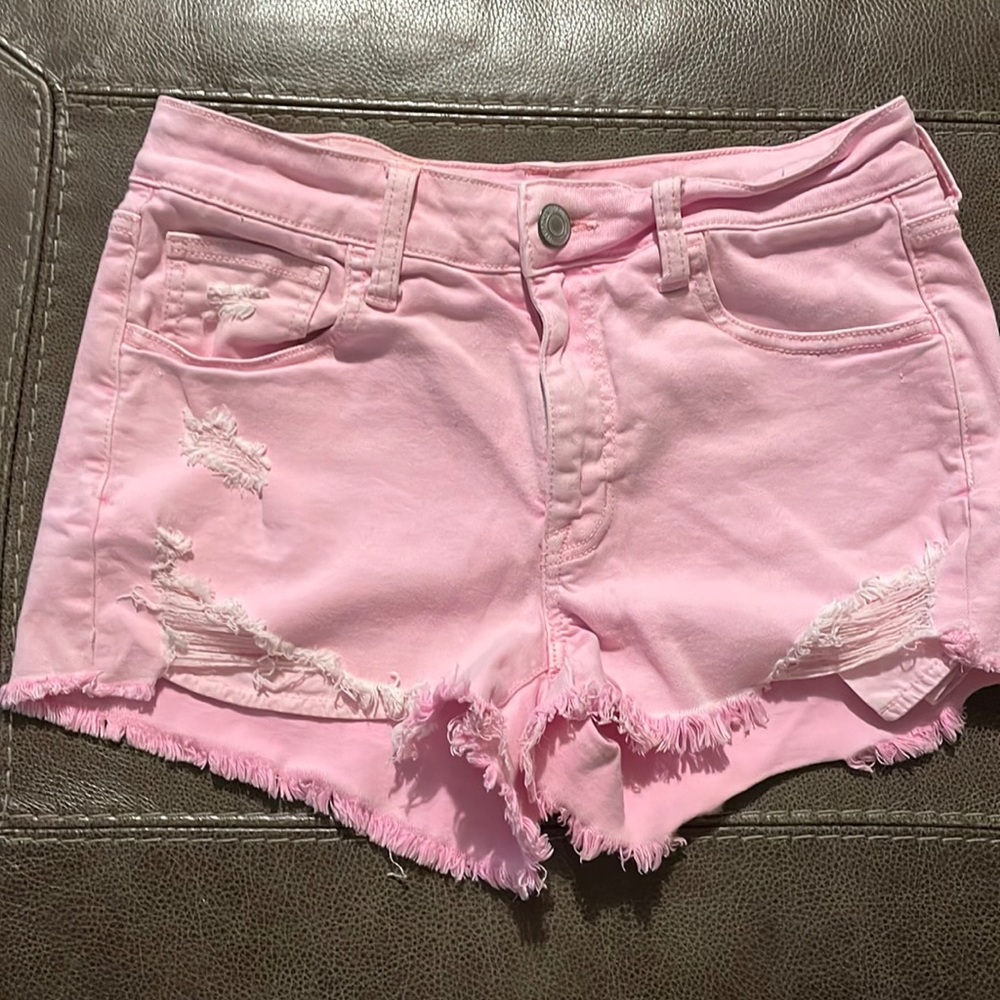American eagle Pink Distressed Jean Shorts